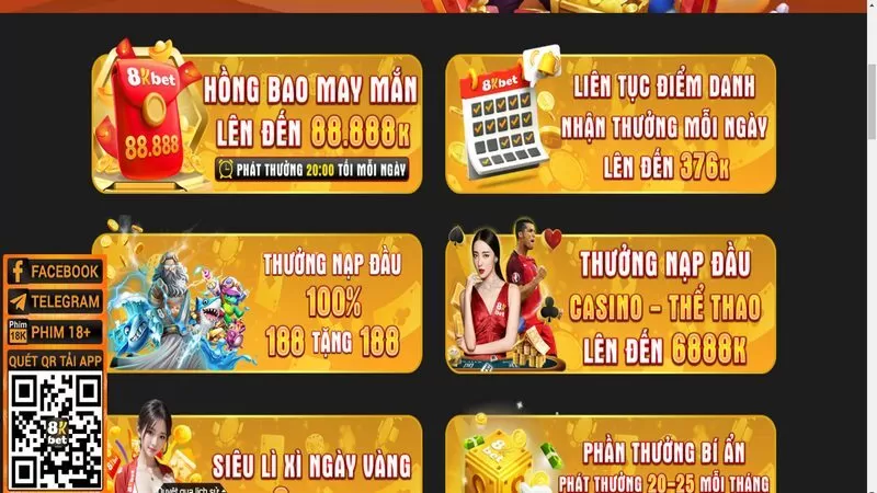 Quyền lợi khi trở th&agrave;nh hội vi&ecirc;n 8Kbet l&agrave; nhiều ưu đ&atilde;i b&ugrave;ng nổ