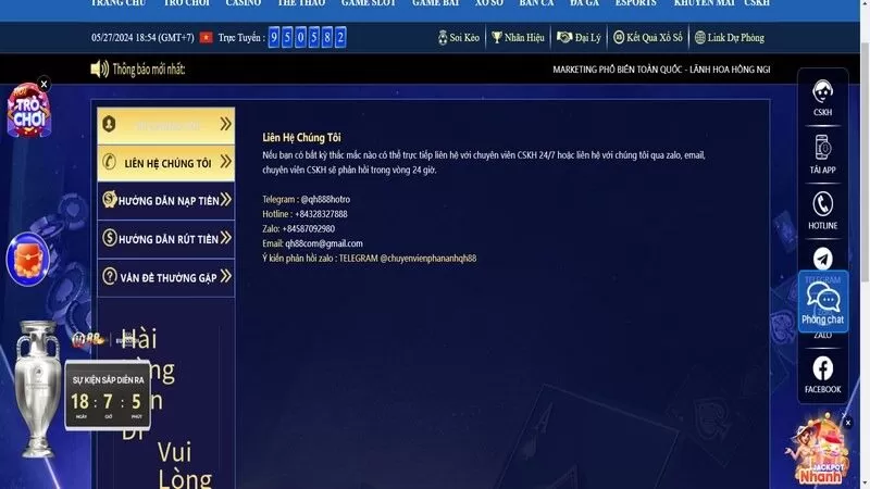 C&aacute;c k&ecirc;nh li&ecirc;n hệ tư vấn tại nh&agrave; c&aacute;i QH88 đang hỗ trợ