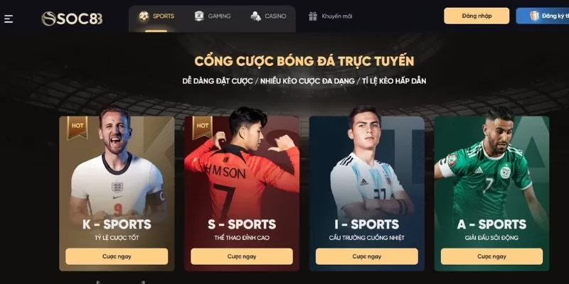 Chuy&ecirc;n mục Sports nổi tiếng t&iacute;ch hợp tại Soc88