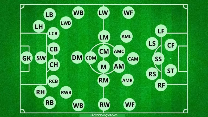 Định nghĩa SS l&agrave; vị tr&iacute; n&agrave;o trong sơ đồ chiến thuật b&oacute;ng đ&aacute;&nbsp;