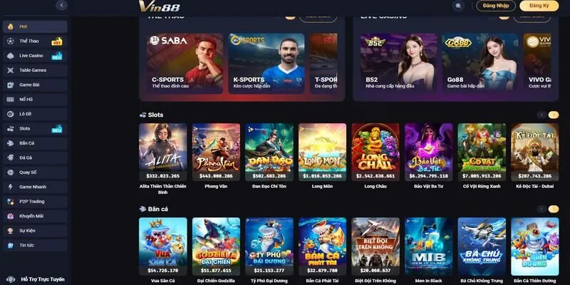 VIN88 sở hữu kho game cực đa dạng v&agrave; chất lượng